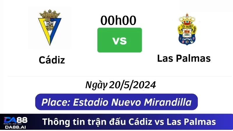 Thông tin trận đấu Cádiz vs Las Palmas 